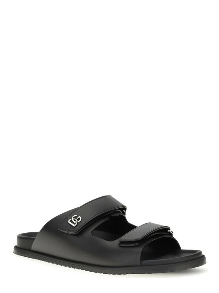 Black Calf Leather Bos Taurus Flat Sandals alternative
