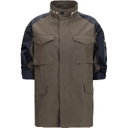 Bicolor Cotton Shell Jacket