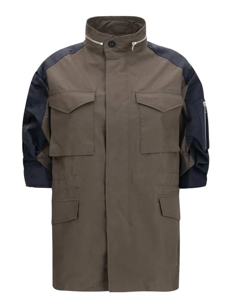 Bicolor Cotton Shell Jacket