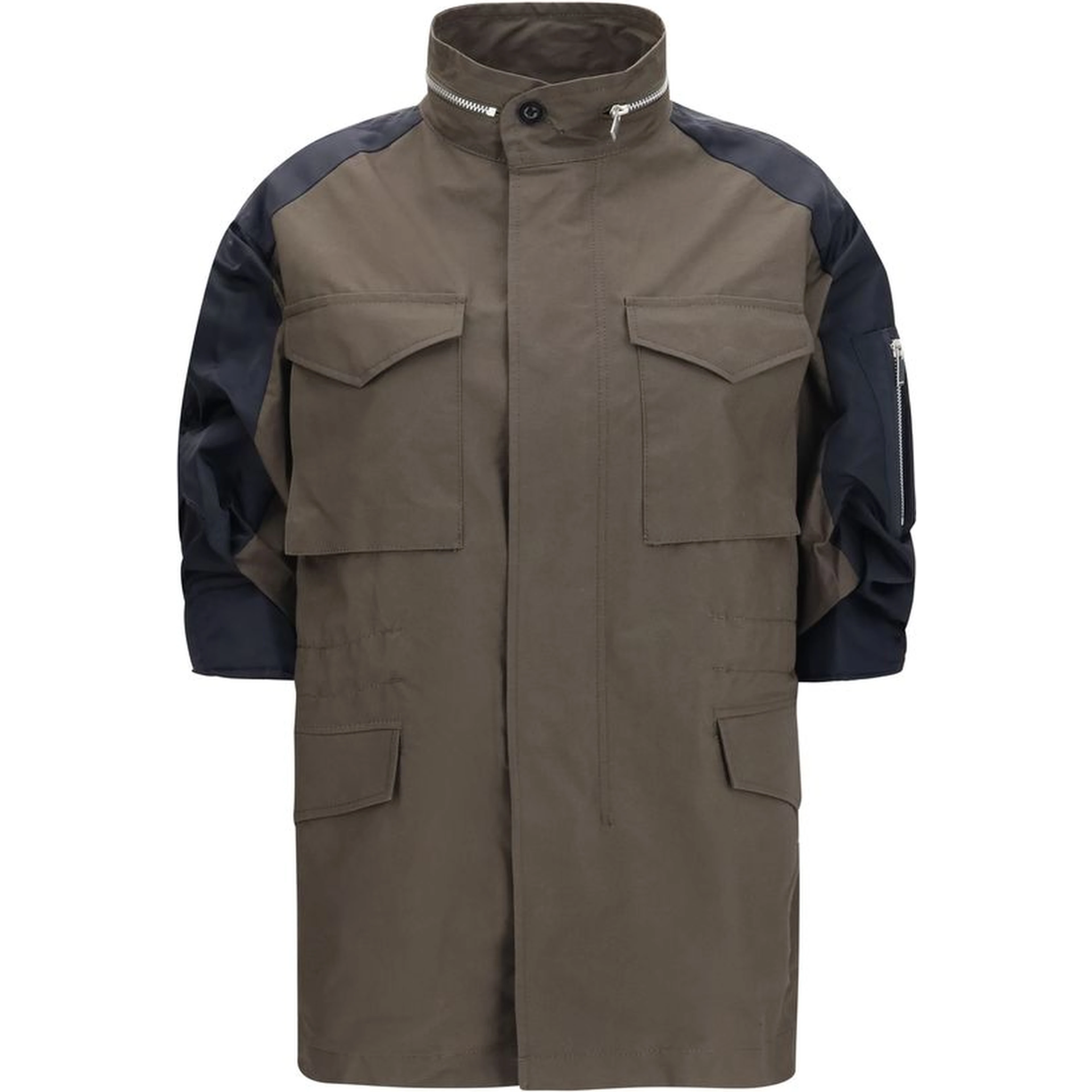 Bicolor Cotton Shell Jacket
