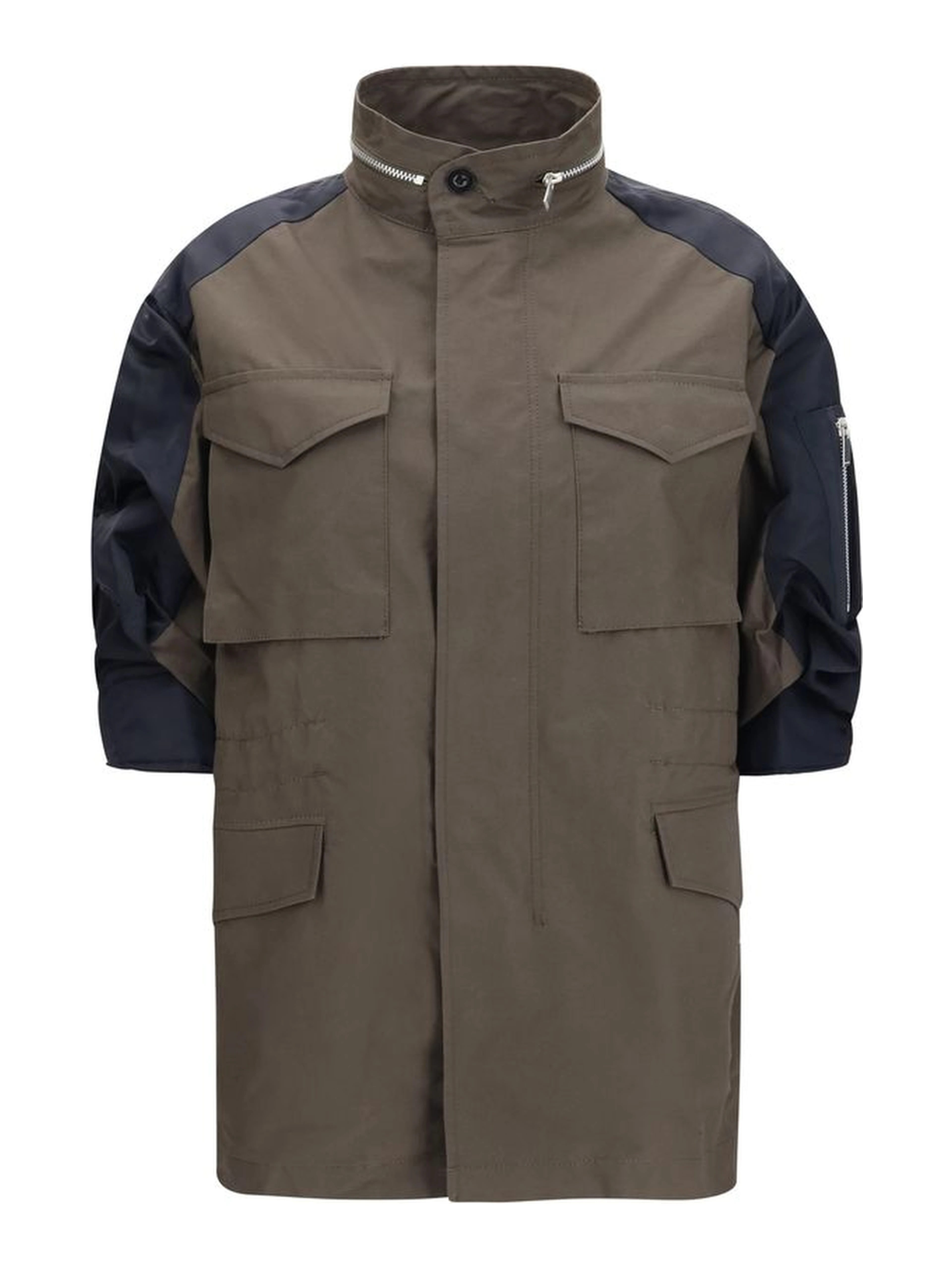 Bicolor Cotton Shell Jacket