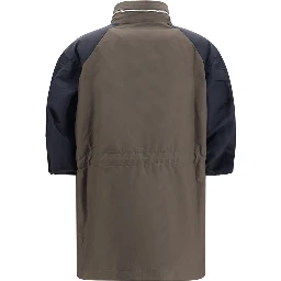 Bicolor Cotton Shell Jacket