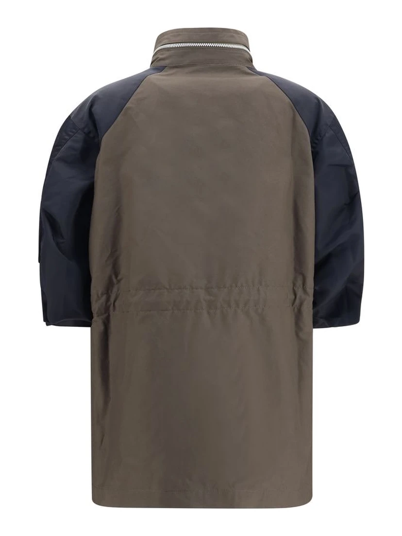 Bicolor Cotton Shell Jacket