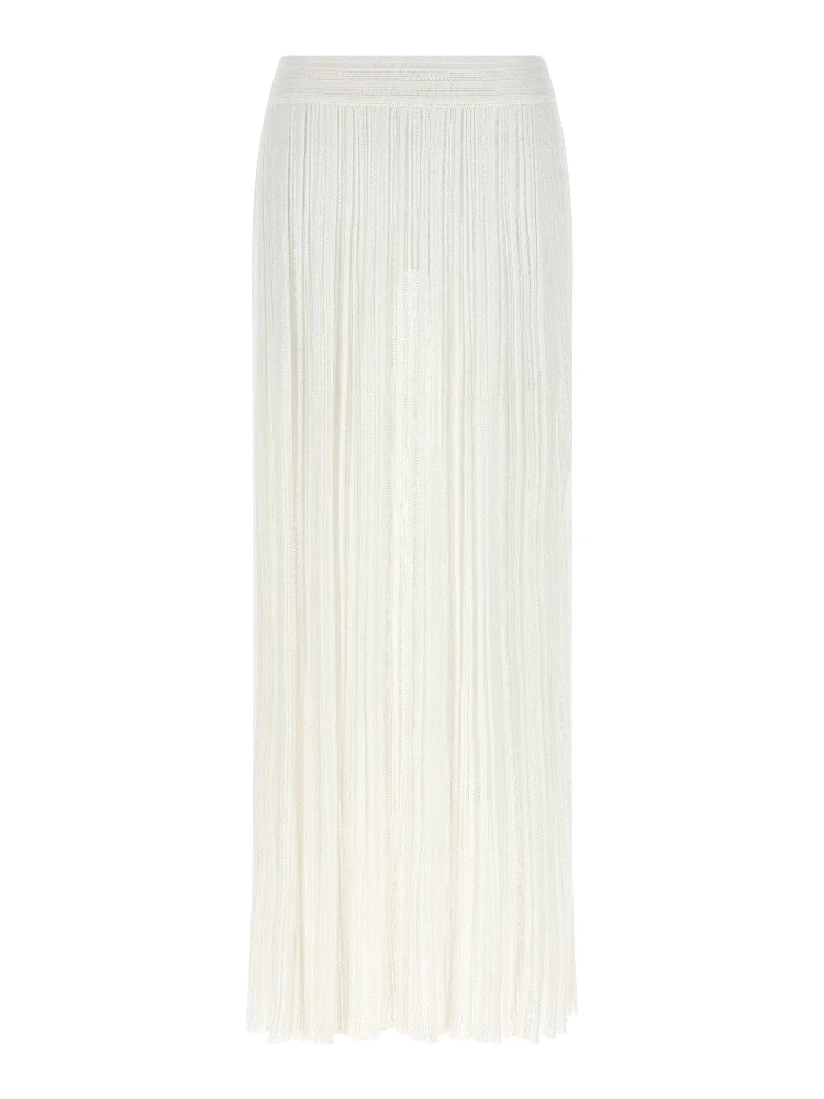 White Viscose Mini Skirt