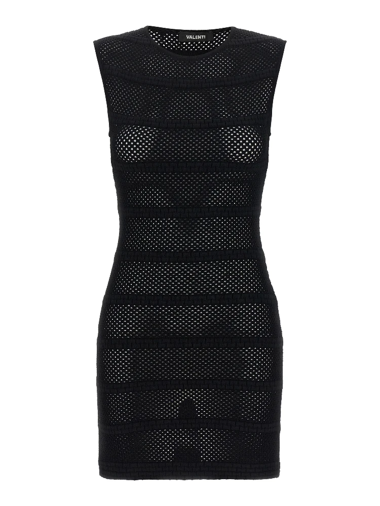 Black Viscose Short Dress