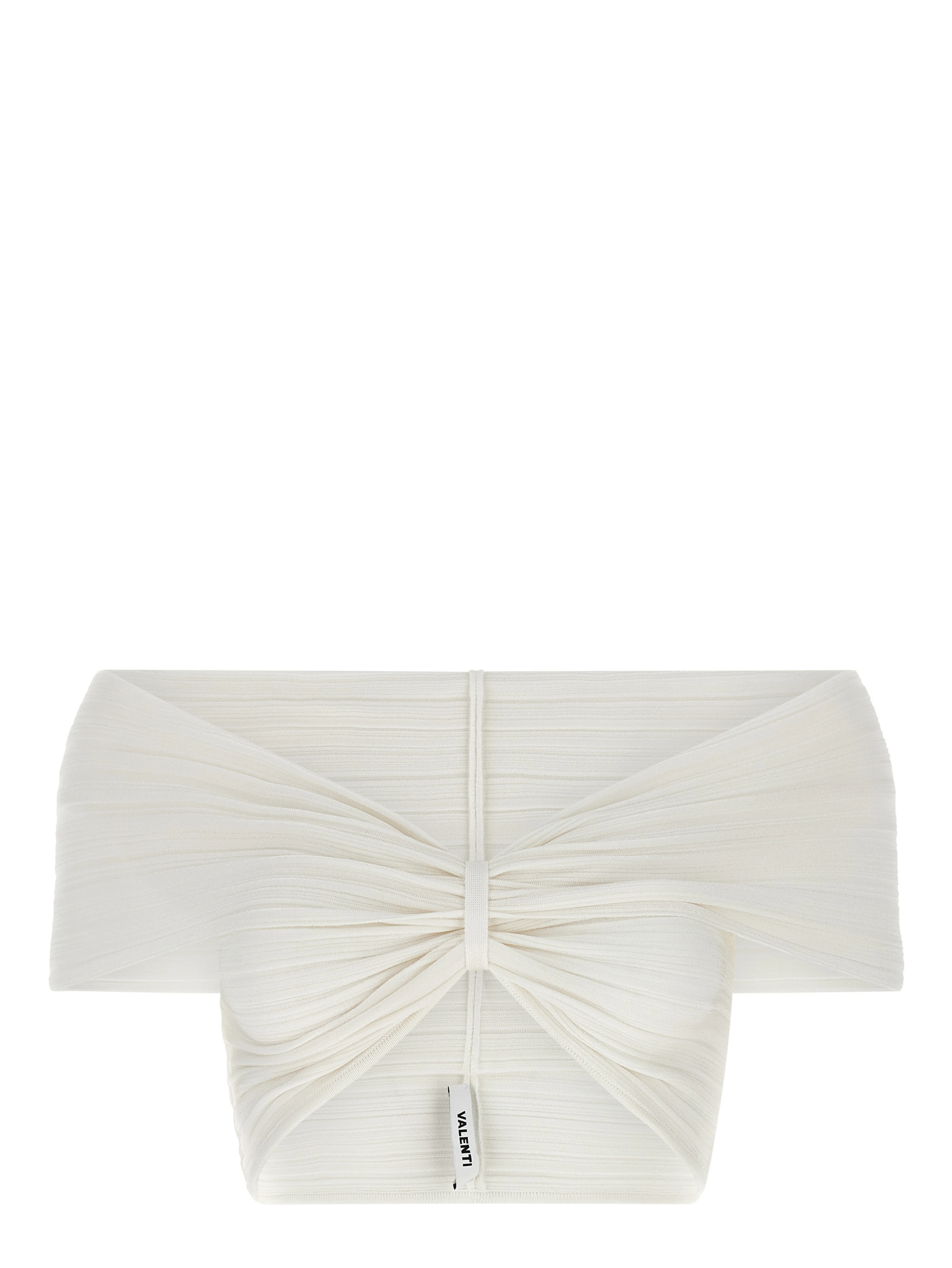 White Viscose Sleeveles T-Shirt