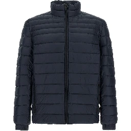 Blue Polyamide Full-Length Jacket