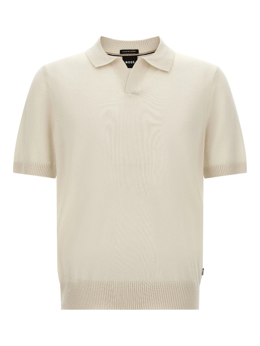 White Virgin Wool Polo Shirt