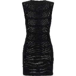 Black Viscose Short Dress