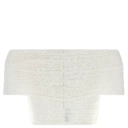 White Viscose Sleeveles T-Shirt