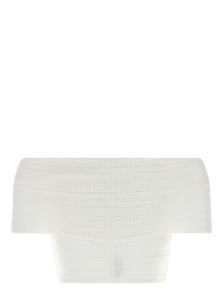 White Viscose Sleeveles T-Shirt alternative