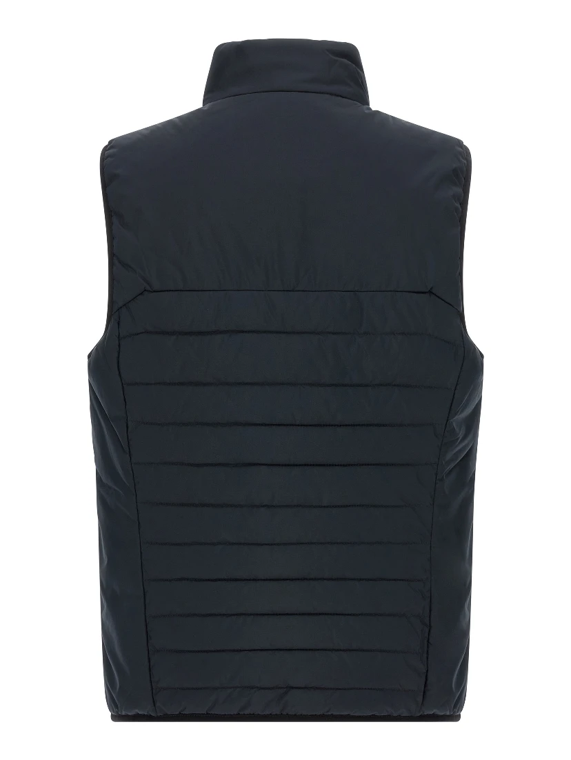 Blue Polyester Sleeveless Jacket