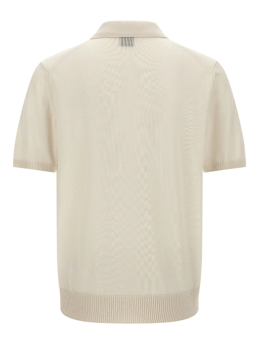 White Virgin Wool Polo Shirt