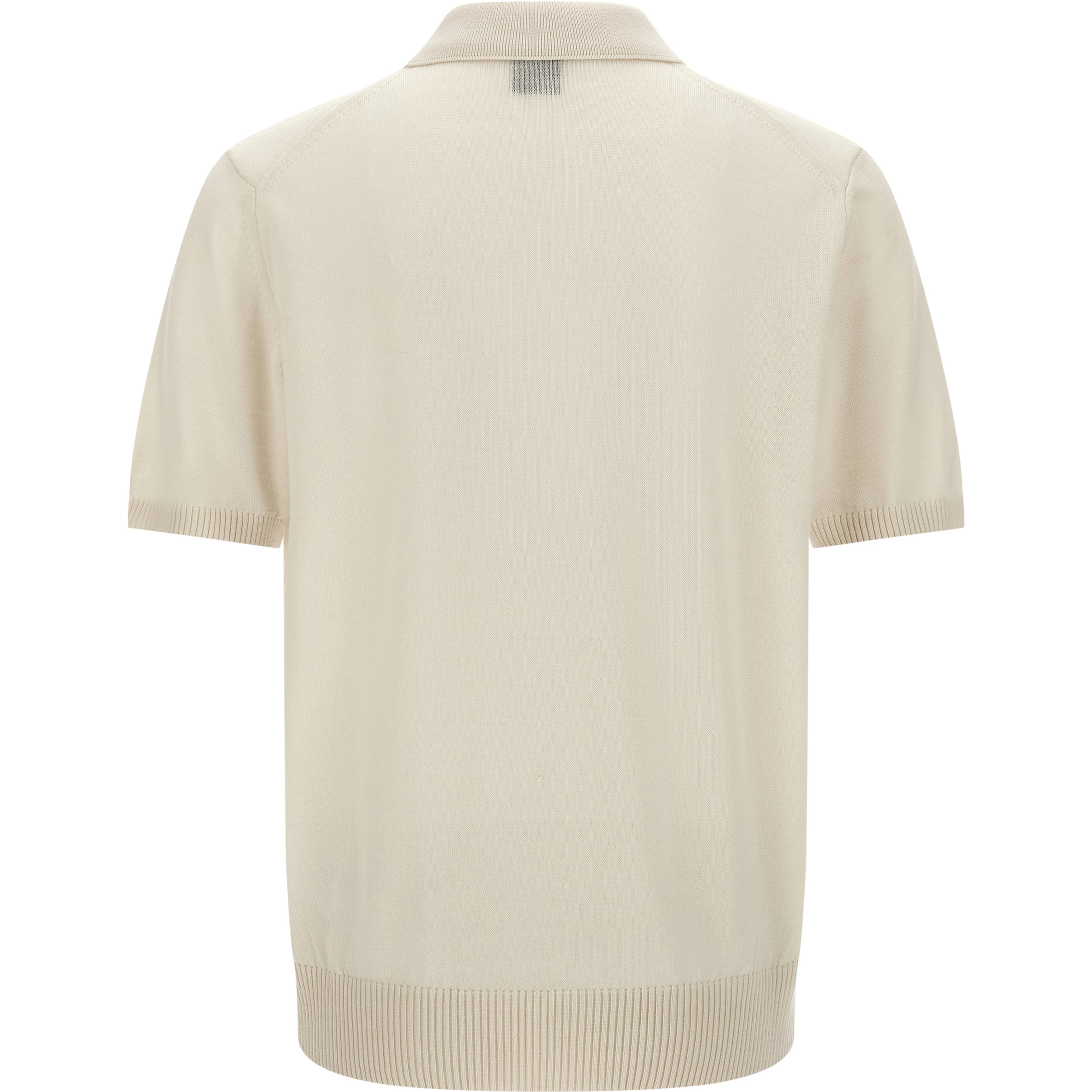 White Virgin Wool Polo Shirt