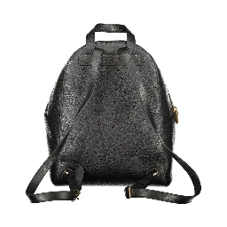Black Leather Women Backpack