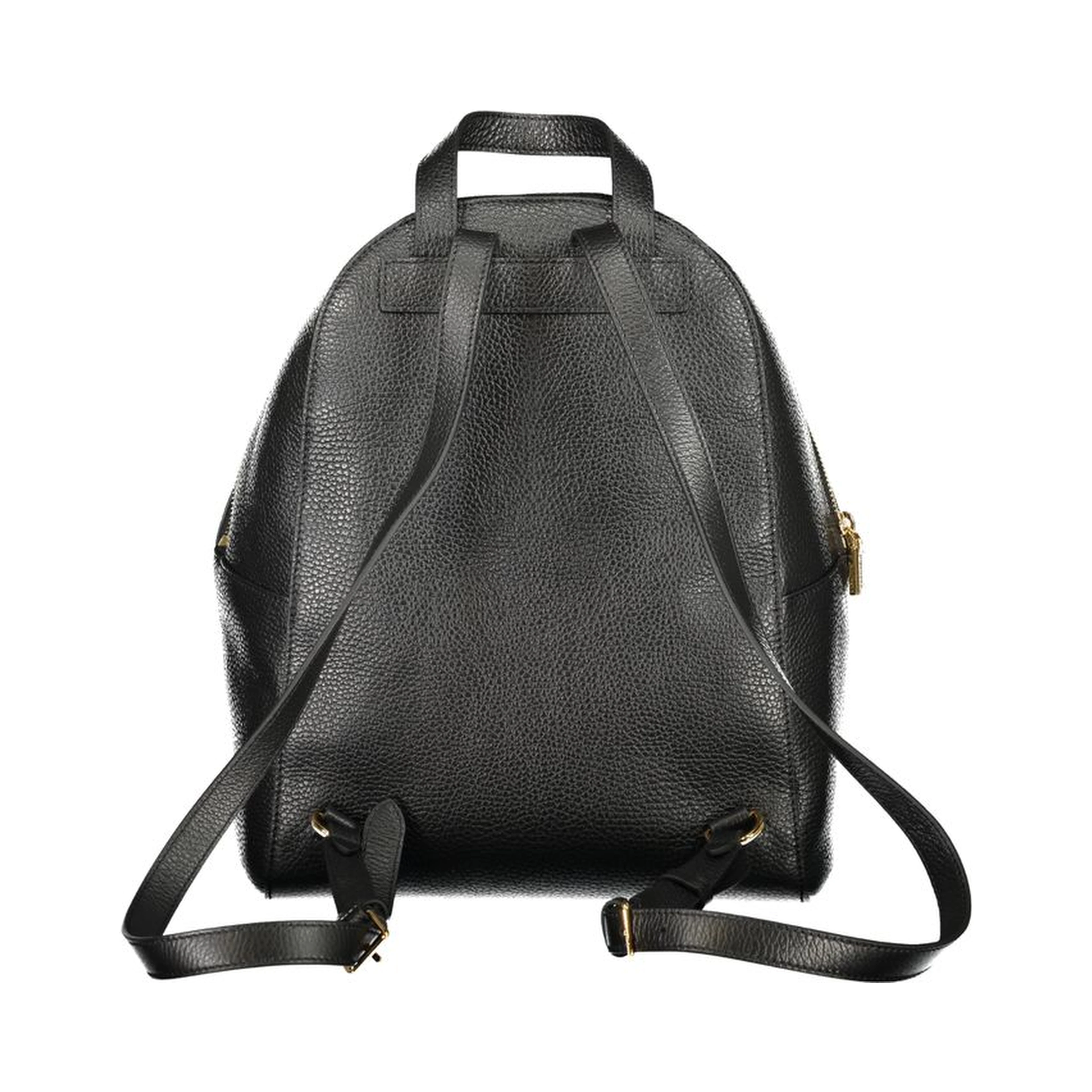 Black Leather Women Backpack
