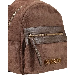 Brown Polyester Backpack