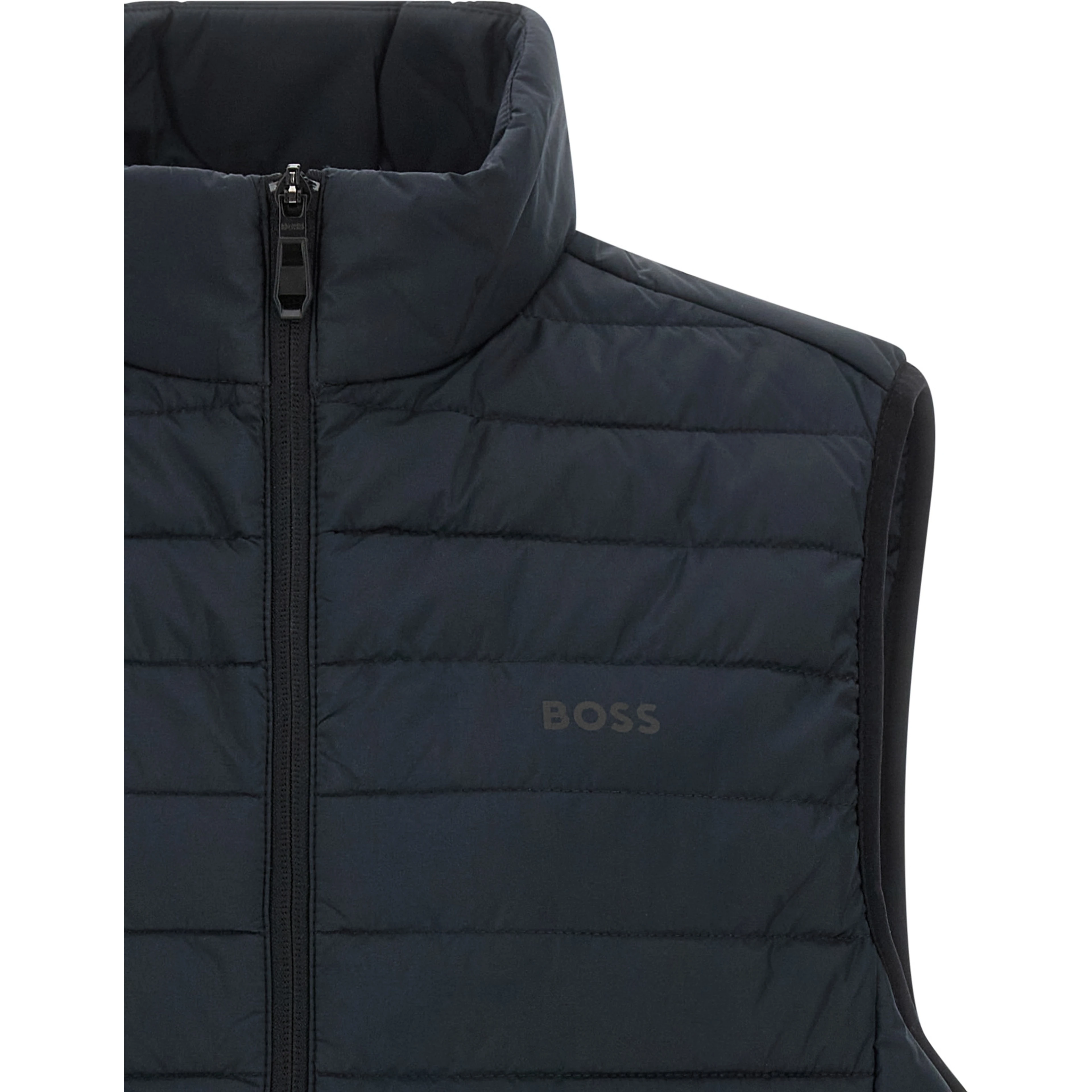 Blue Polyester Sleeveless Jacket