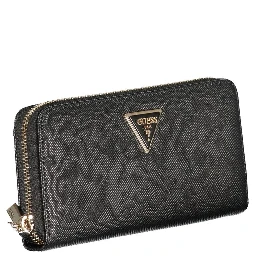 Black Polyurethane Women's Wallet