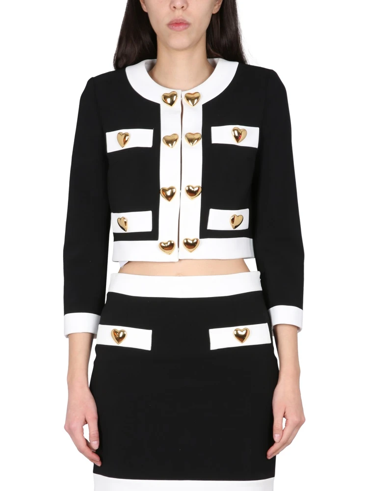 HEART BUTTONS CREPE JACKET