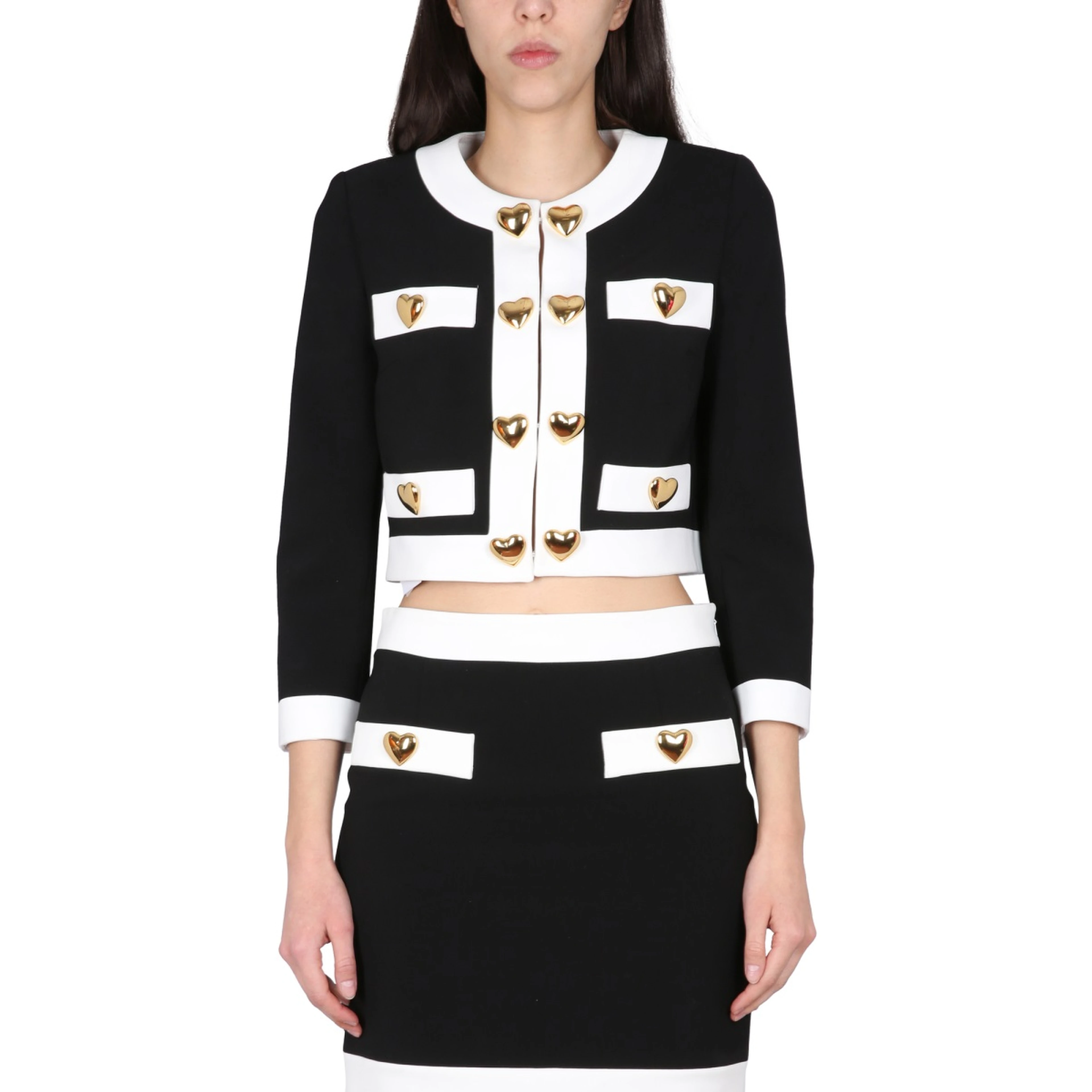 HEART BUTTONS CREPE JACKET