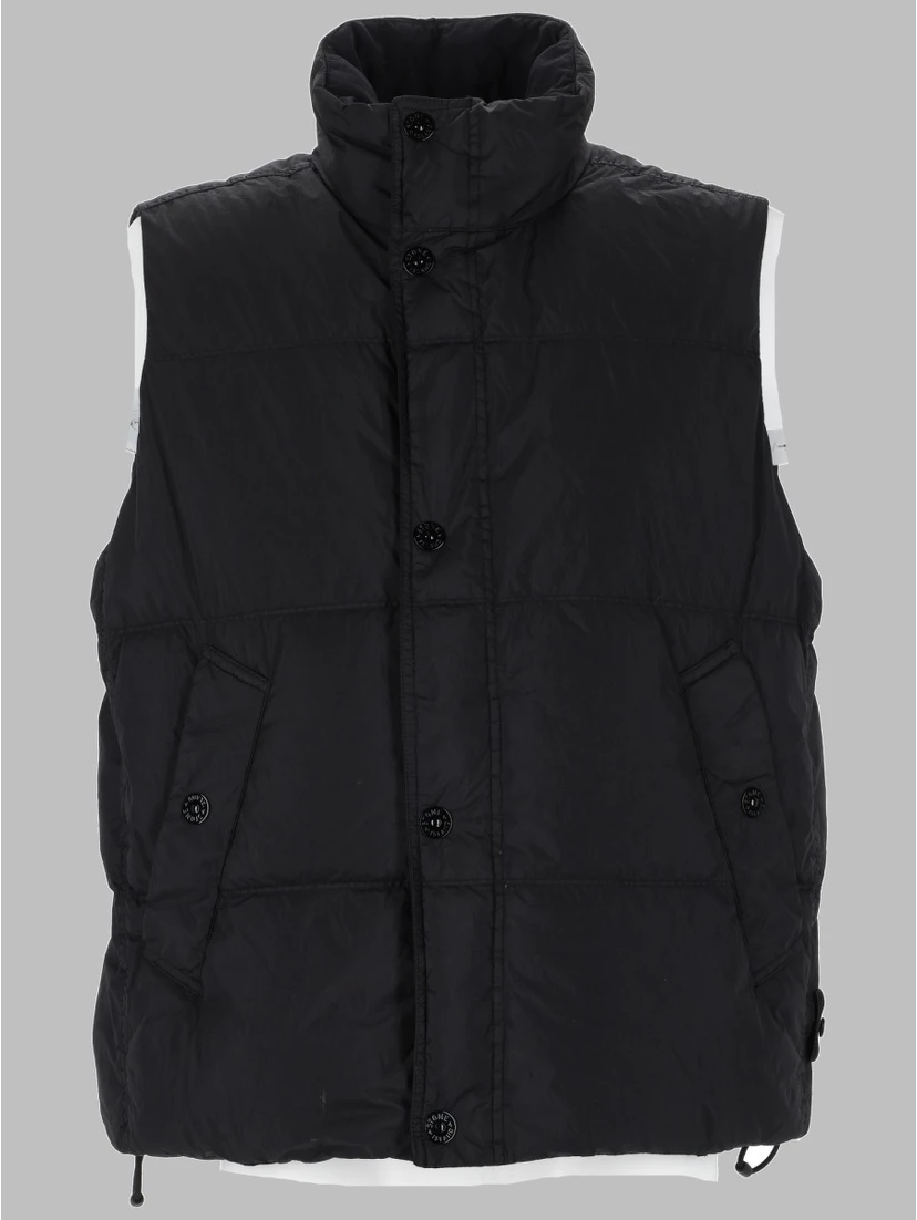 GILET IMBOTTITO IN PIUMA RESISTENTE AL VENTO CON ANTIGOCCIA