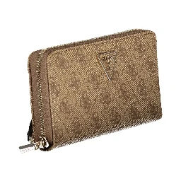 Beige Polyurethane Women Wallet