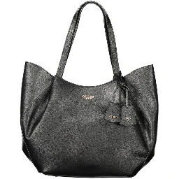 Black Polyethylene Women Handbag