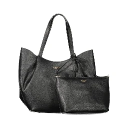 Black Polyethylene Women Handbag