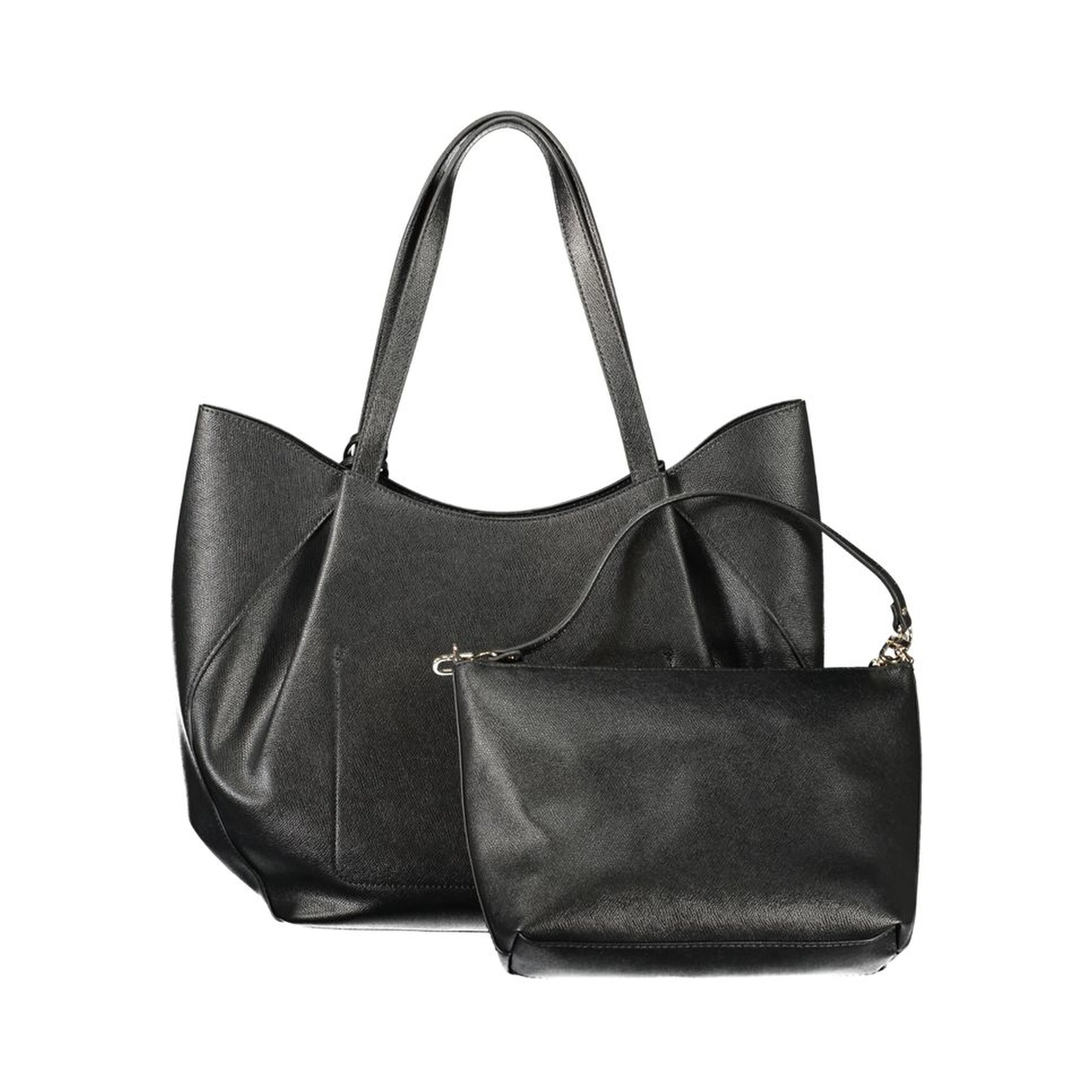 Black Polyethylene Women Handbag