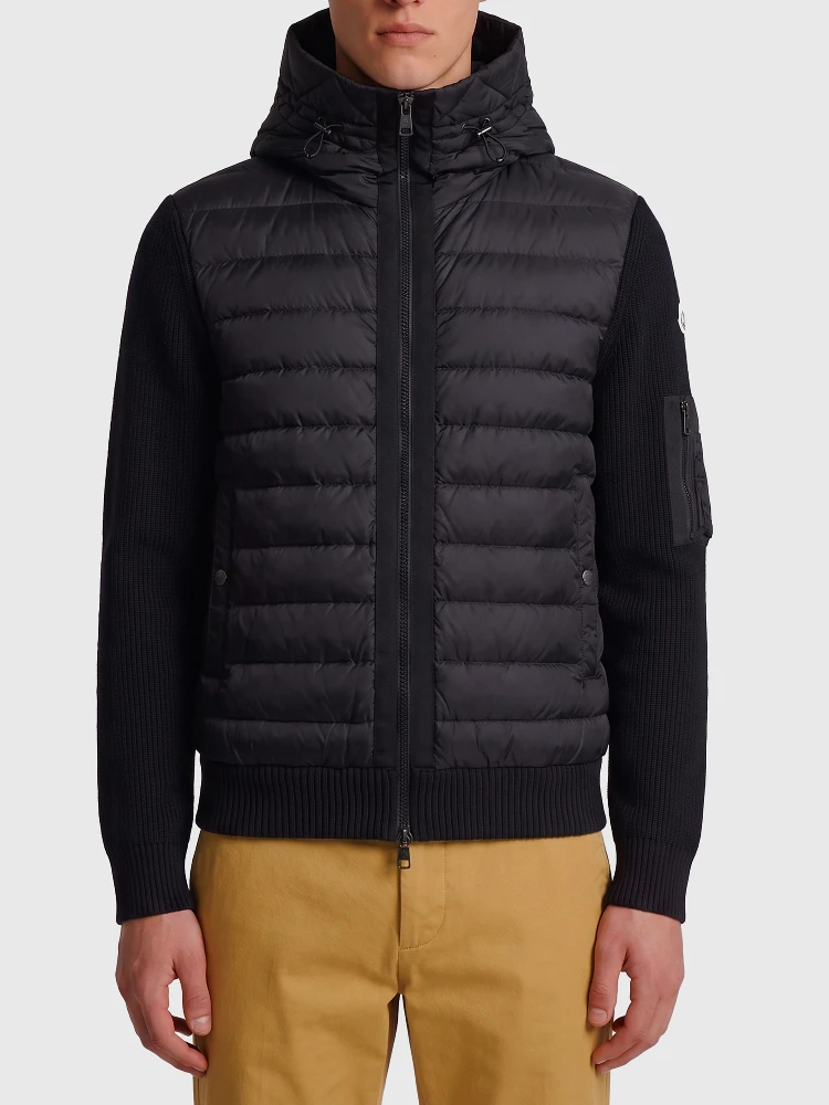 Padded zip-up cardigan