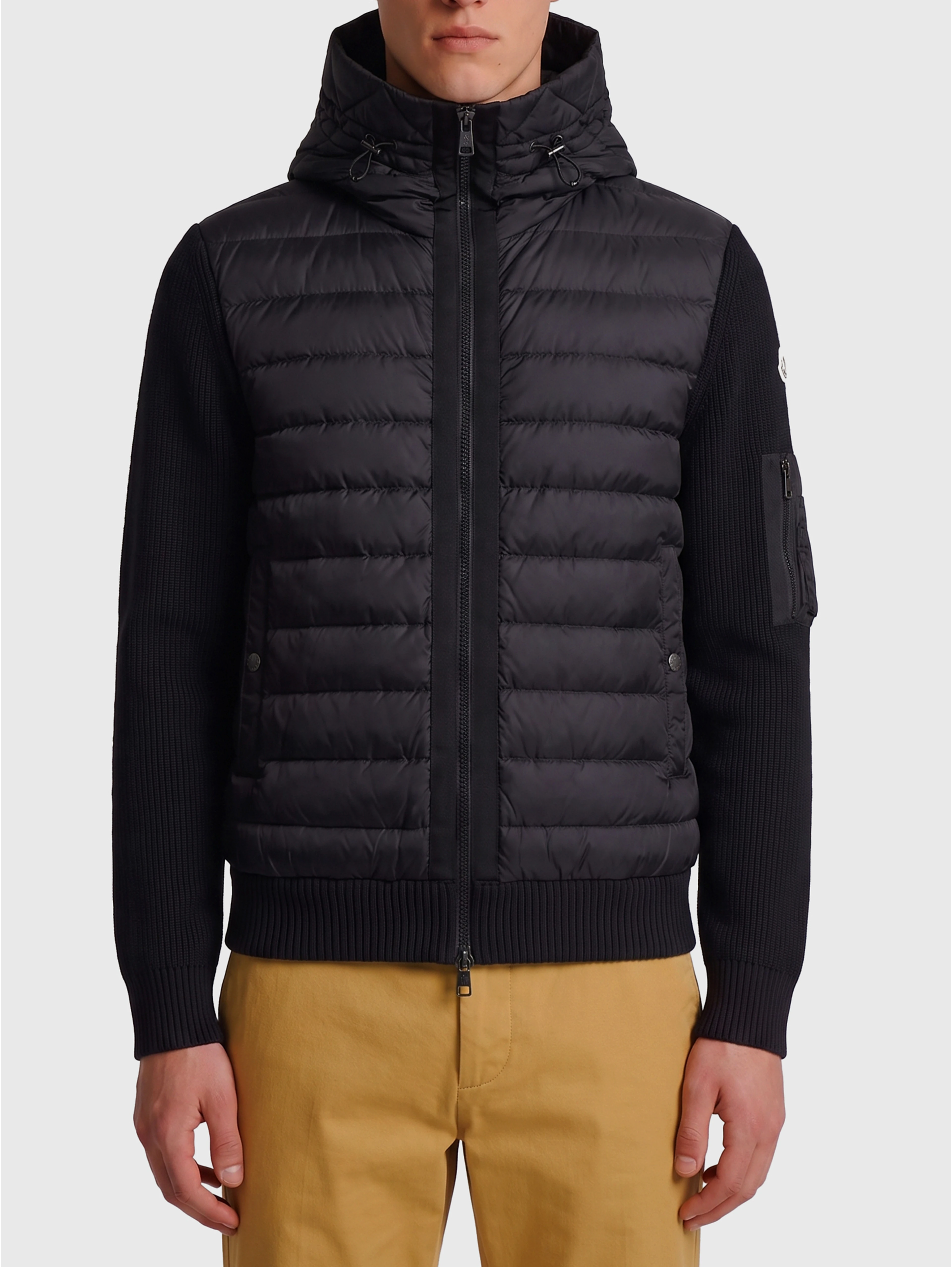 Padded zip-up cardigan