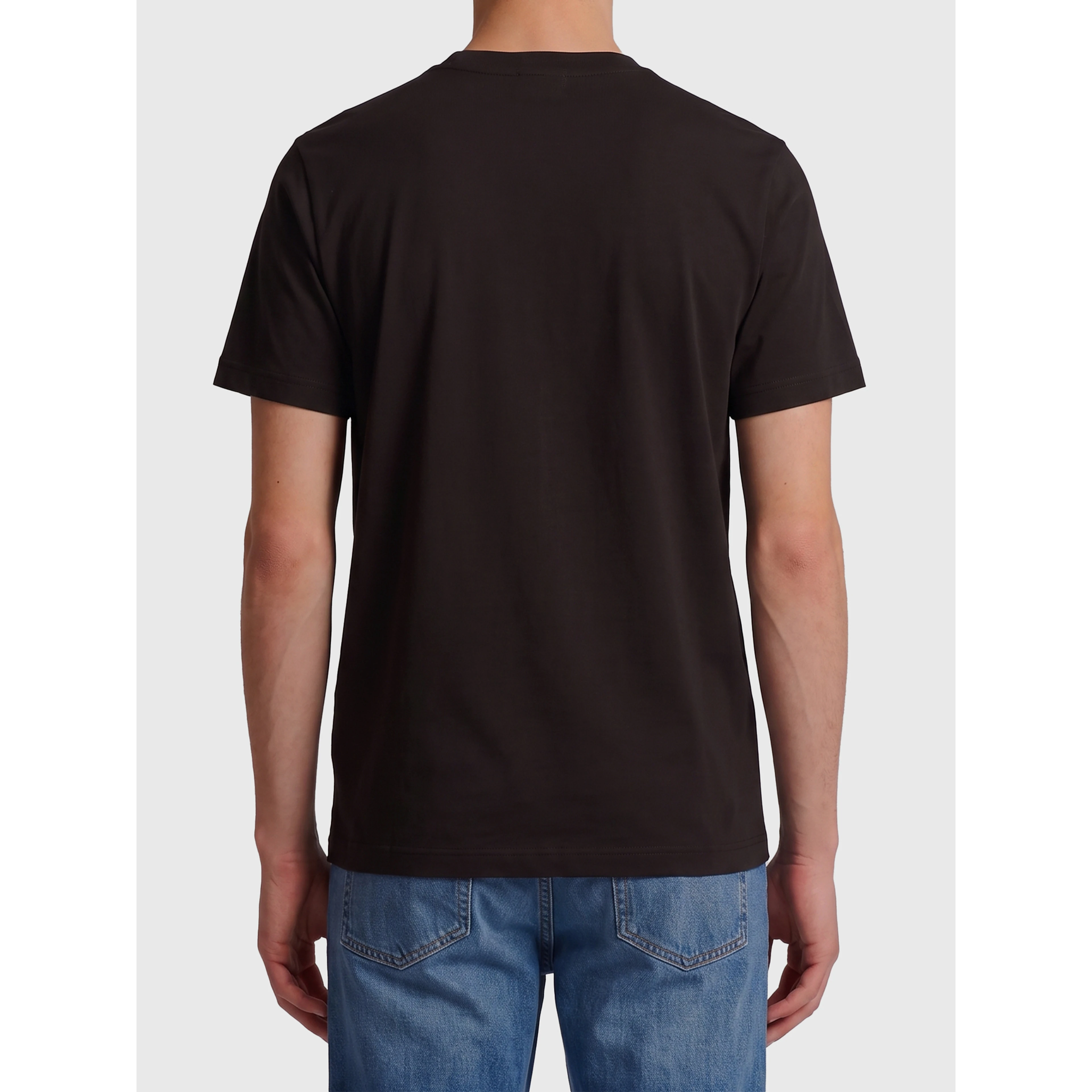 Cotton t-shirt with leather logo