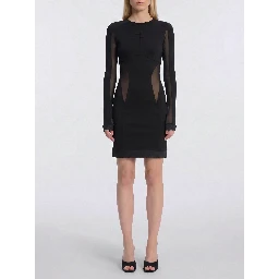 Mini dress with tulle inserts