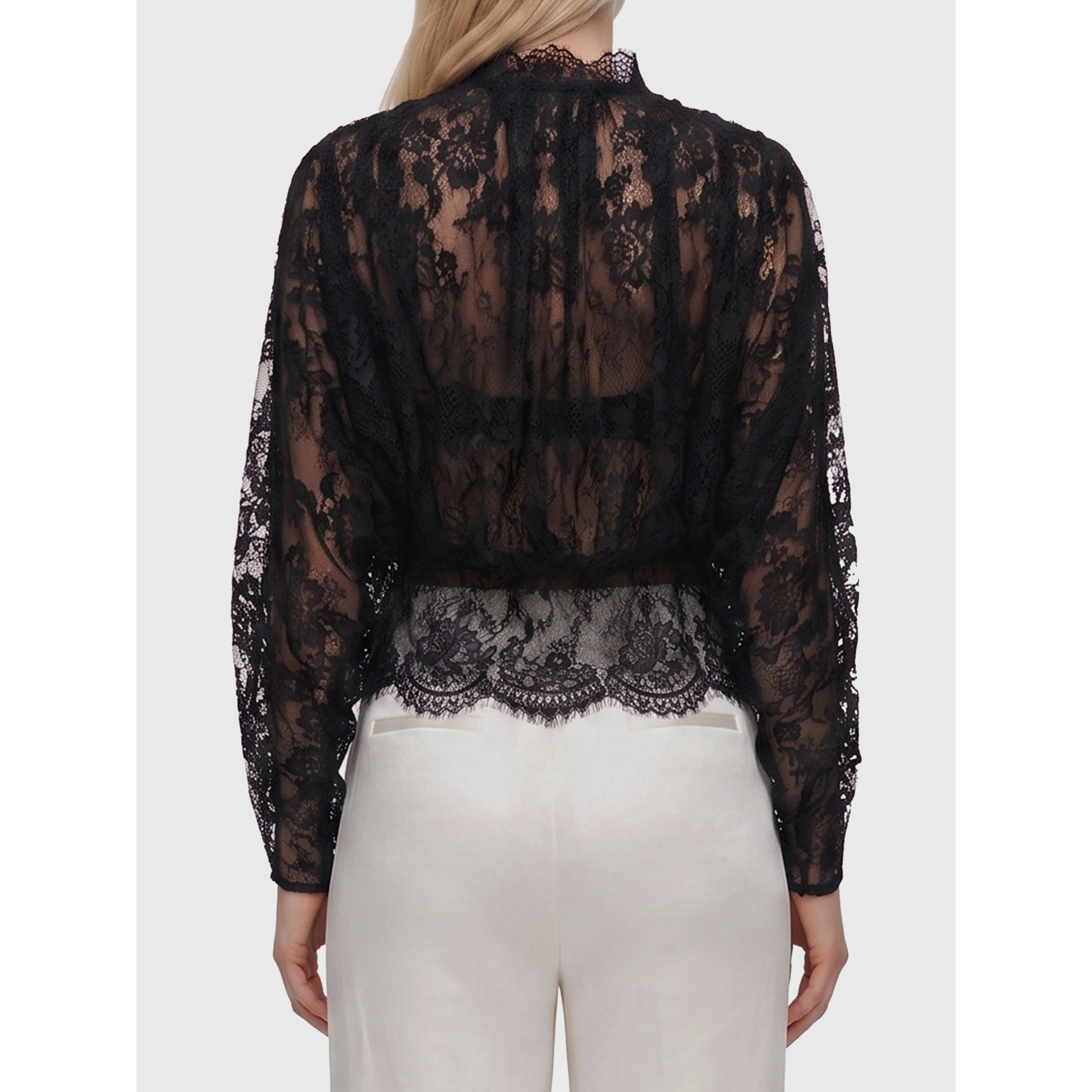 Lace high neck blouse