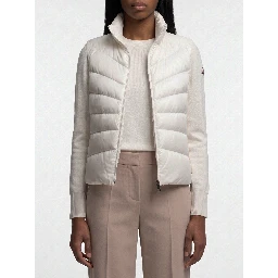 Padded wool zip-up cardigan