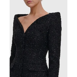 Metallic bouclé satin maxi dress