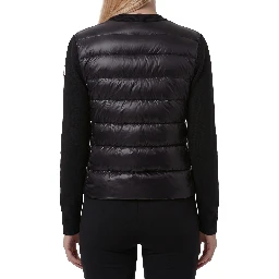 Padded wool zip-up cardigan