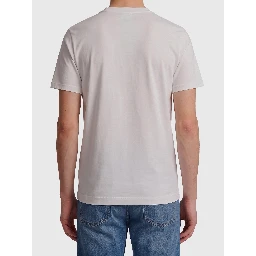 Cotton t-shirt with leather logo
