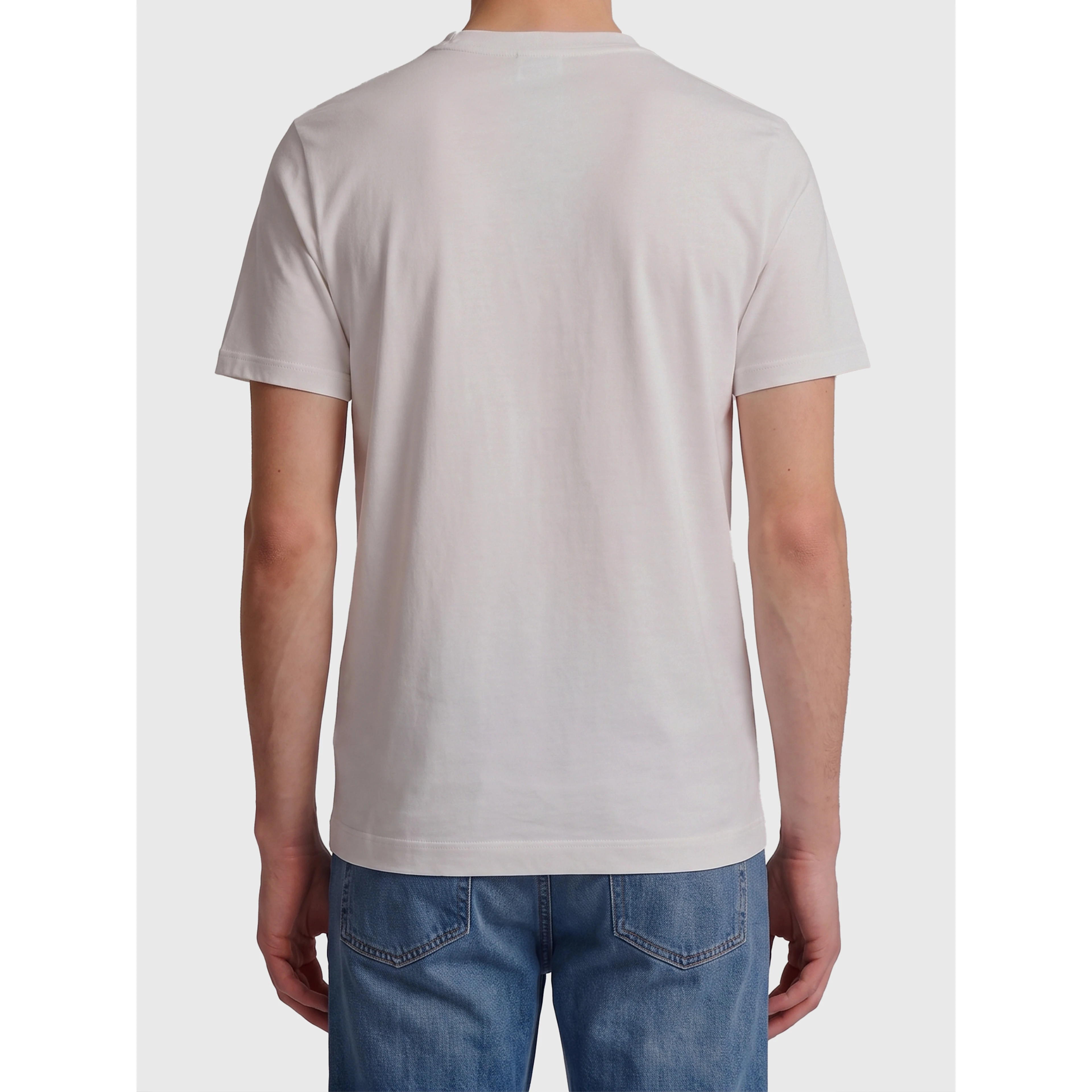 Cotton t-shirt with leather logo