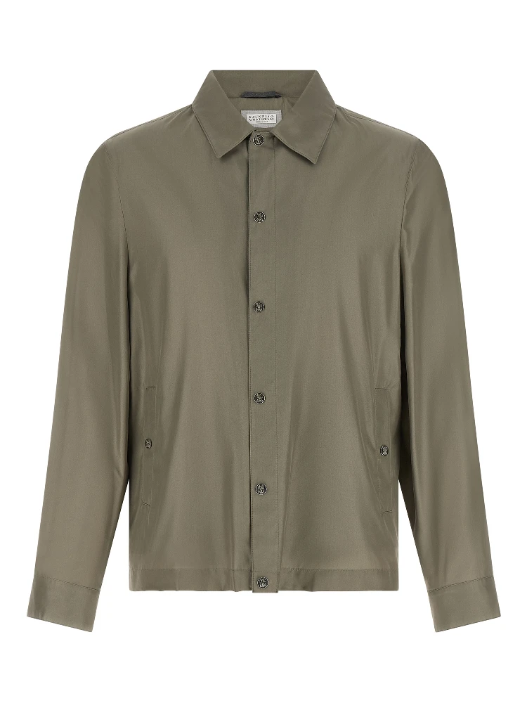 Bicolor Silk Full-Length Jacket
