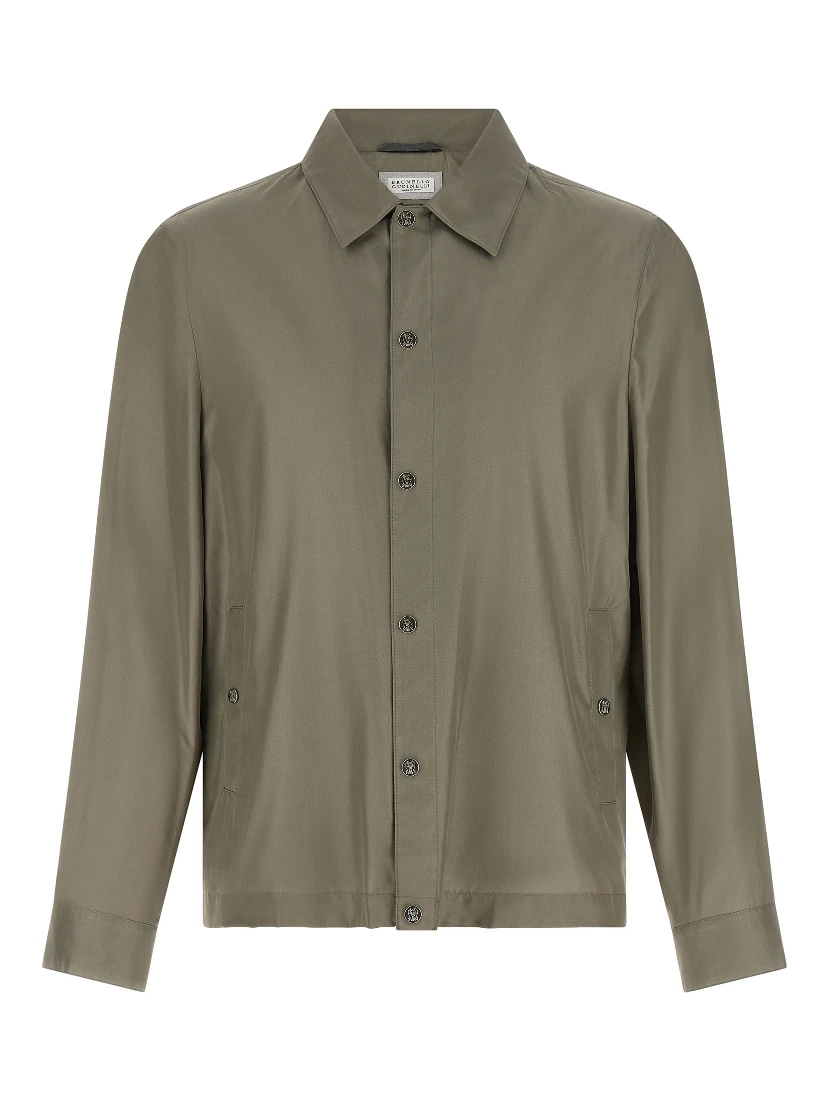 Bicolor Silk Full-Length Jacket