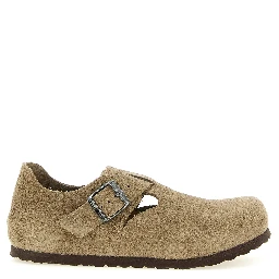 Beige Suede Leather Clogs