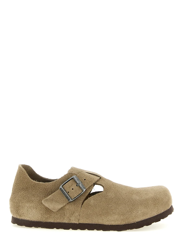 Beige Suede Leather Clogs