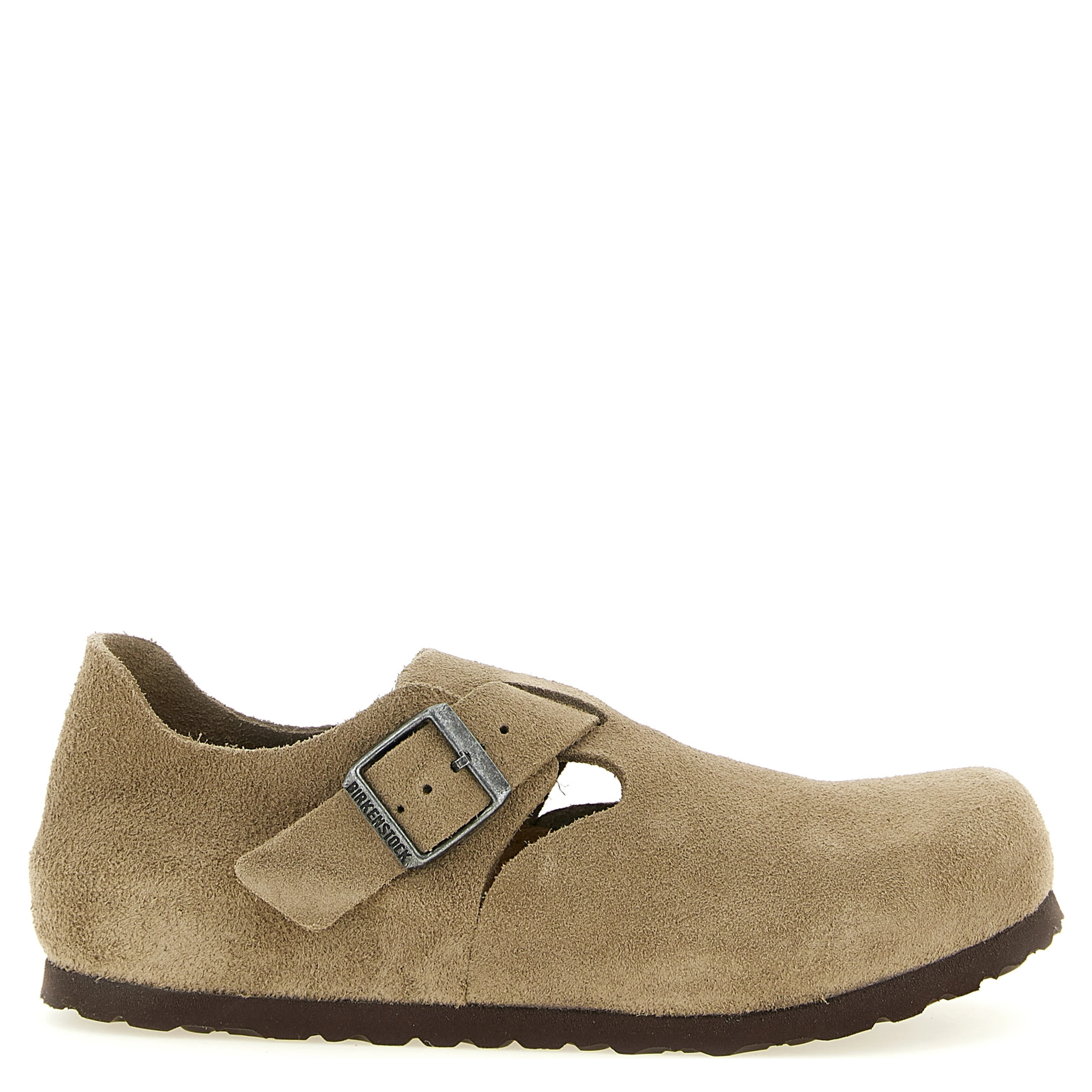 Beige Suede Leather Clogs