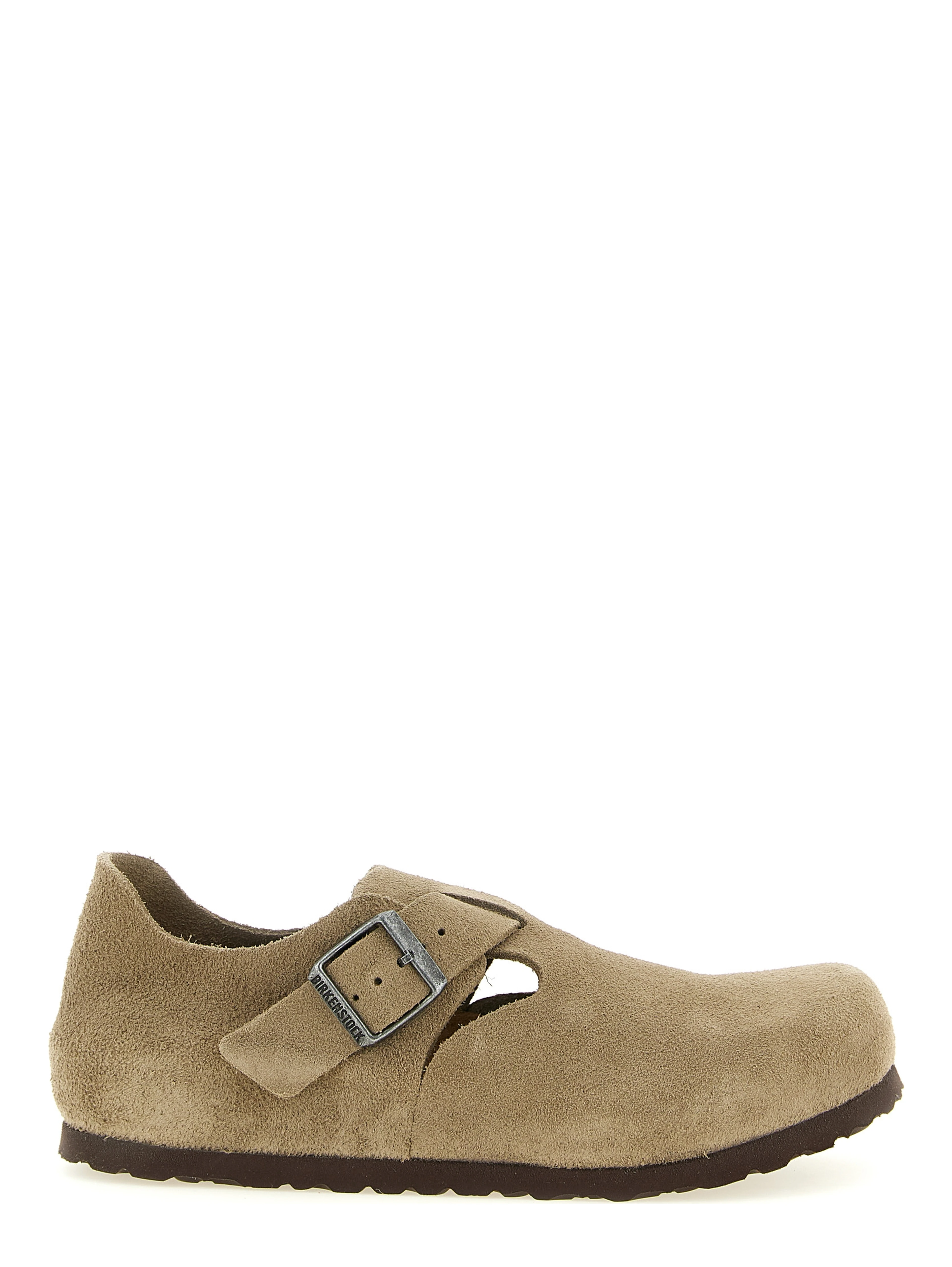 Beige Suede Leather Clogs