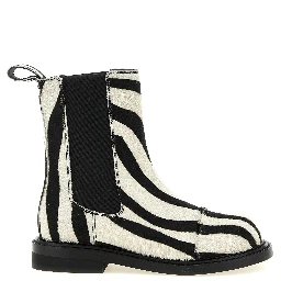 Bicolor Calfskin Ankle Boots