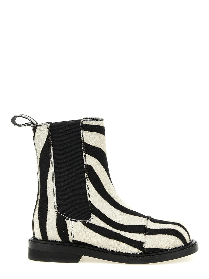 Bicolor Calfskin Ankle Boots