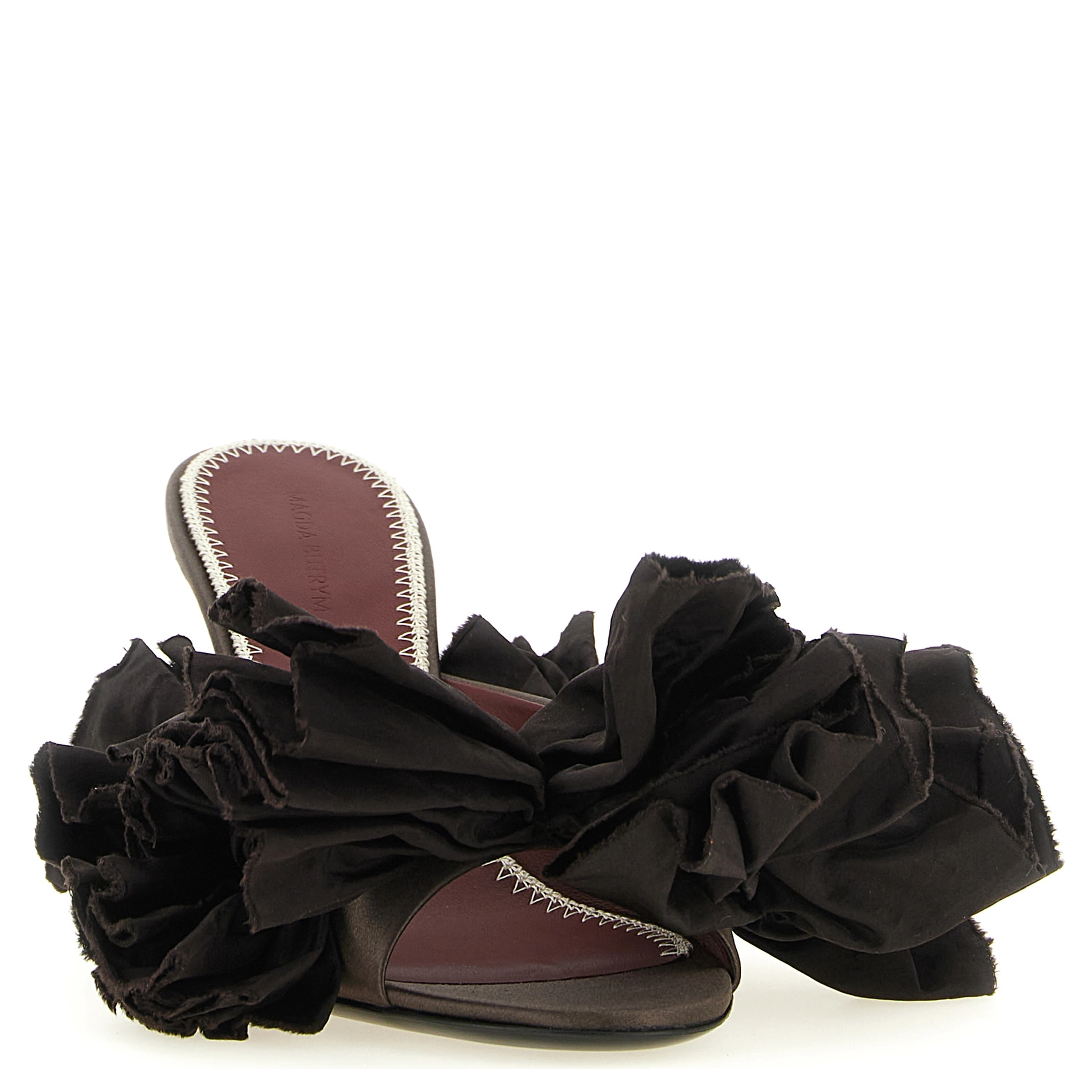 Brown Viscose Stiletto Heel Sandals