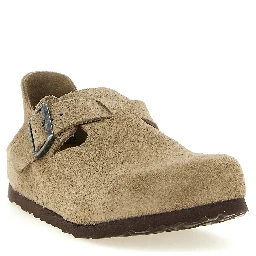 Beige Suede Leather Clogs